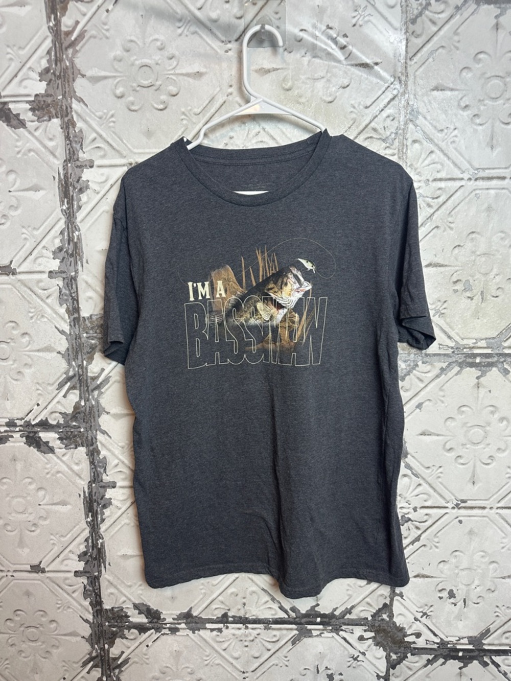 Charcoal I’m a Bassman funny butt Graphic Tee